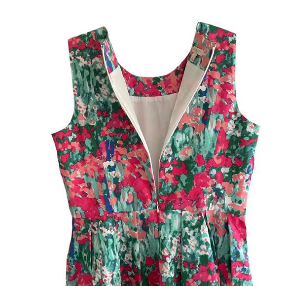 TALBOTS Women's Size 14 Dress Impressionist Floral Print Sleeveless Summer - Picture 6 of 9